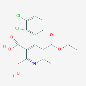molecular formula C17H15Cl2NO5 B124091 5-Carboxy-6-hydroxymethyl Dehydro Felodipine CAS No. 96558-29-1