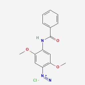 molecular formula C15H14ClN3O3 B1240912 Benzenediazonium, 4-(benzoylamino)-2,5-dimethoxy-, chloride CAS No. 17227-95-1