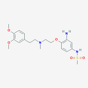 molecular formula C20H29N3O5S B1240918 N-[3-Amino-4-(2-{[2-(3,4-dimethoxy-phenyl)-ethyl]-methyl-amino}-ethoxy)-phenyl]-methanesulfonamide 