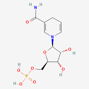 molecular formula C11H17N2O8P B1240922 ((2R,3S,4R,5R)-5-(3-Carbamoylpyridin-1(4H)-yl)-3,4-dihydroxytetrahydrofuran-2-yl)methyl dihydrogen phosphate 