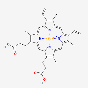 molecular formula C34H32FeN4O4+ B1240928 Ferriheme 