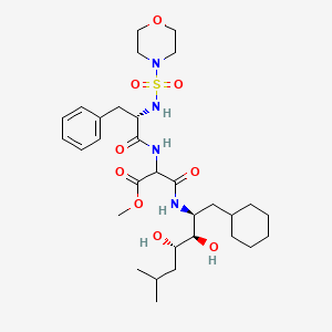 methyl 3-{[(1S,2R,3S)-1-(cyclohexylmethyl)-2,3-dihydroxy-5-methylhexyl]amino}-2-({(2S)-2-[(4-morpholinylsulfonyl)amino]-3-phenylpropanoyl}amino)-3-oxopropanoate