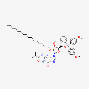 molecular formula C51H69N5O8 B12409616 N-[9-[(2R,4S,5R)-5-[[bis(4-methoxyphenyl)-phenylmethoxy]methyl]-3-hexadecoxy-4-hydroxyoxolan-2-yl]-6-oxo-1H-purin-2-yl]-2-methylpropanamide 
