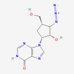 molecular formula C11H13N7O3 B12409776 9-[(1R,2R,4S)-3-azido-2-hydroxy-4-(hydroxymethyl)cyclopentyl]-1H-purin-6-one 
