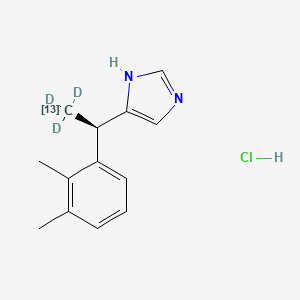 molecular formula C13H17ClN2 B12410002 Levomedetomidine-13C,d3 (hydrochloride) 