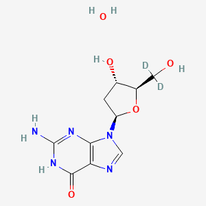 molecular formula C10H15N5O5 B12410129 2'-Deoxyguanosine-d2 (monohydrate) 