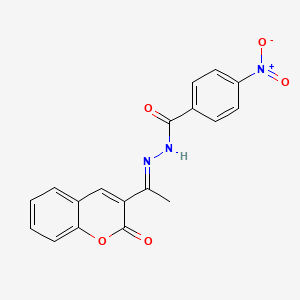 4-nitro-N'-[(1E)-1-(2-oxo-2H-chromen-3-yl)ethylidene]benzohydrazide