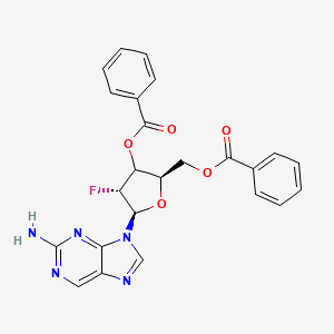 molecular formula C24H20FN5O5 B12410143 [(2R,4R,5R)-5-(2-aminopurin-9-yl)-3-benzoyloxy-4-fluorooxolan-2-yl]methyl benzoate 
