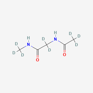 molecular formula C5H10N2O2 B12410465 2-Acetamido-N-methylacetamide-d8 