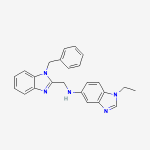 molecular formula C24H23N5 B1241107 1-ethyl-N-[[1-(phenylmethyl)-2-benzimidazolyl]methyl]-5-benzimidazolamine 