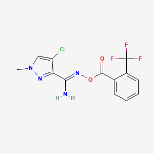 molecular formula C13H10ClF3N4O2 B1241108 O3-[2-(trifluoromethyl)benzoyl]-4-chloro-1-methyl-1H-pyrazole-3-carbohydroximamide 