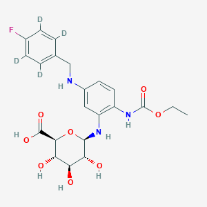 molecular formula C22H26FN3O8 B12411171 Retigabine N-beta-D-glucuronide-d4 