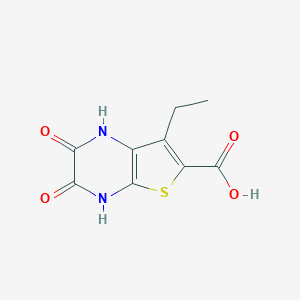 molecular formula C9H8N2O4S B124112 7-Ethyl-2,3-dioxo-1,4-dihydrothieno[2,3-b]pyrazine-6-carboxylic acid CAS No. 149587-50-8