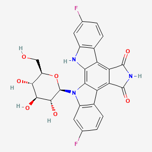 molecular formula C26H19F2N3O7 B1241121 Fluoroindolocarbazole B 