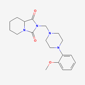 molecular formula C19H26N4O3 B1241125 2-[[4-(2-methoxyphenyl)piperazin-1-yl]methyl]-6,7,8,8a-tetrahydro-5H-imidazo[1,5-a]pyridine-1,3-dione 