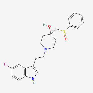 4-Benzenesulfinylmethyl-1-[2-(5-fluoro-1H-indol-3-YL)-ethyl]-piperidin-4-OL (structural mix)