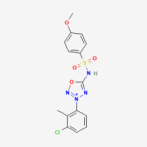 molecular formula C15H14ClN4O4S+ B1241175 N-[3-(3-chloro-2-methylphenyl)oxatriazol-3-ium-5-yl]-4-methoxybenzenesulfonamide 