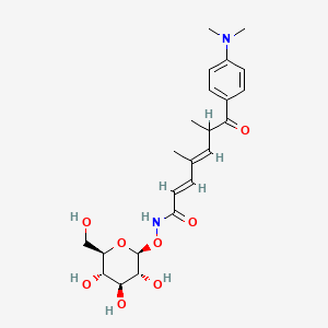 (2E,4E)-7-[4-(dimethylamino)phenyl]-4,6-dimethyl-7-oxo-N-[(2S,3R,4S,5S,6R)-3,4,5-trihydroxy-6-(hydroxymethyl)oxan-2-yl]oxyhepta-2,4-dienamide
