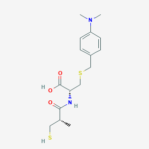 (2R)-3-[[4-(dimethylamino)phenyl]methylsulfanyl]-2-[[(2S)-2-methyl-3-sulfanylpropanoyl]amino]propanoic acid