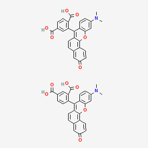 molecular formula C54H38N2O12 B12411902 4-[10-(Dimethylamino)-3-oxobenzo[c]xanthen-7-yl]benzene-1,3-dicarboxylic acid;2-[10-(dimethylamino)-3-oxobenzo[c]xanthen-7-yl]terephthalic acid 
