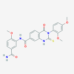 N-(5-carbamoyl-2-methoxyphenyl)-3-(2,4-dimethoxyphenyl)-4-oxo-2-sulfanylidene-1H-quinazoline-7-carboxamide