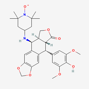 [2,2,6,6-Tetramethyl-4-[[(5S)-8-oxo-9alpha-(3,5-dimethoxy-4-hydroxyphenyl)-5,5aalpha,8abeta,9-tetrahydro-6H,8H-furo[3',4':6,7]naphtho[2,3-d]-1,3-dioxole-5beta-yl]amino]piperidinooxy]radical