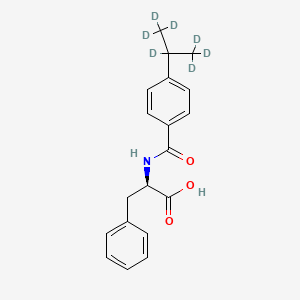 molecular formula C19H21NO3 B12412146 N--[4-(1-Methylethyl)benzoyl]-D-phenylalanine-d7 