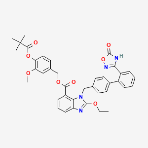 molecular formula C38H36N4O8 B12412449 Azilsartan Mopivabil CAS No. 2271428-31-8