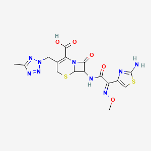 (6R,7R)-7-[[2-(2-amino-1,3-thiazol-4-yl)-2-methoxyiminoacetyl]amino]-3-[(5-methyltetrazol-2-yl)methyl]-8-oxo-5-thia-1-azabicyclo[4.2.0]oct-2-ene-2-carboxylic acid