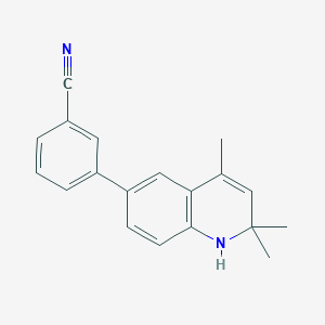 molecular formula C19H18N2 B1241263 Benzonitrile, 3-(1,2-dihydro-2,2,4-trimethyl-6-quinolinyl)- CAS No. 179894-84-9
