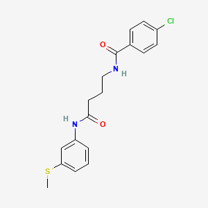 4-chloro-N-[4-[3-(methylthio)anilino]-4-oxobutyl]benzamide