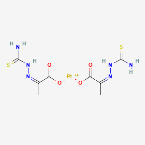 molecular formula C8H12N6O4PtS2 B1241277 (2Z)-2-(carbamothioylhydrazinylidene)propanoate;platinum(2+) CAS No. 91811-98-2