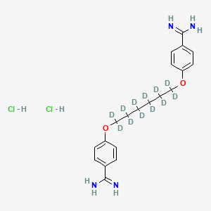 molecular formula C20H28Cl2N4O2 B12412823 Hexamidine-d12 (dihydrochloride) 