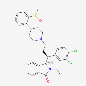 molecular formula C31H34Cl2N2O2S B1241283 (3R)-3-[(1S)-1-(3,4-dichlorophenyl)-3-[4-(2-methylsulfinylphenyl)piperidin-1-yl]propyl]-2-ethyl-3H-isoindol-1-one 