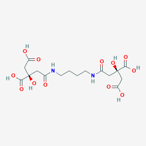molecular formula C16H24N2O12 B1241289 (2R)-2-[2-[4-[[(3R)-3,4-dicarboxy-3-hydroxybutanoyl]amino]butylamino]-2-oxoethyl]-2-hydroxybutanedioic acid 