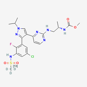 molecular formula C22H27ClFN7O4S B12413253 Encorafenib-13C,d3 