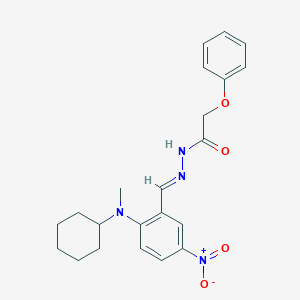 molecular formula C22H26N4O4 B1241352 N'-[(E)-{2-[环己基(甲基)氨基]-5-硝基苯基}亚甲基]-2-苯氧基乙酰肼 