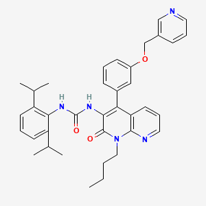 1-[1-Butyl-2-oxo-4-[3-(pyridin-3-ylmethoxy)phenyl]-1,8-naphthyridin-3-yl]-3-[2,6-di(propan-2-yl)phenyl]urea