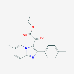 molecular formula C19H18N2O3 B124139 6-Methyl-2-(4-methylphenyl)-alpha-oxo-imidazo[1,2-a]pyridine-3-acetic Acid Ethyl Ester CAS No. 388633-49-6