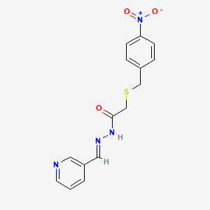 2-[(4-nitrobenzyl)sulfanyl]-N'-[(E)-pyridin-3-ylmethylidene]acetohydrazide