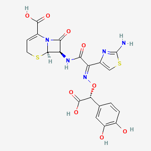 (6R,7R)-7-[[(2E)-2-(2-Amino-1,3-thiazol-4-yl)-2-[(R)-carboxy-(3,4-dihydroxyphenyl)methoxy]iminoacetyl]amino]-8-oxo-5-thia-1-azabicyclo[4.2.0]oct-2-ene-2-carboxylic acid