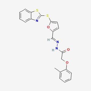 N'-{[5-(1,3-benzothiazol-2-ylsulfanyl)-2-furyl]methylene}-2-(2-methylphenoxy)acetohydrazide