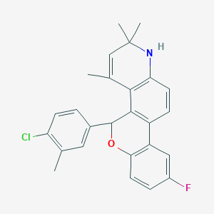 5-(4-Chloro-3-methyl-phenyl)-9-fluoro-2,2,4-trimethyl-2,5-dihydro-1H-6-oxa-1-aza-chrysene