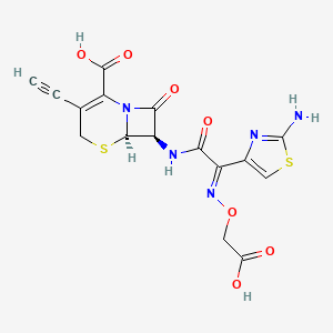 molecular formula C16H13N5O7S2 B1241474 3-Ethynylcephalosporin CAS No. 91939-29-6