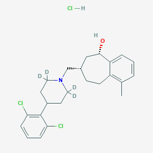 molecular formula C24H30Cl3NO B12415288 (5S,7S)-1-methyl-7-[[2,2,6,6-tetradeuterio-4-(2,6-dichlorophenyl)piperidin-1-yl]methyl]-6,7,8,9-tetrahydro-5H-benzo[7]annulen-5-ol;hydrochloride 