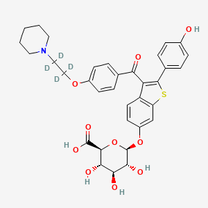 molecular formula C34H35NO10S B12415354 Raloxifene-d4 6-Glucuronide 