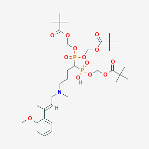 [1-[bis(2,2-dimethylpropanoyloxymethoxy)phosphoryl]-4-[[(E)-3-(2-methoxyphenyl)but-2-enyl]-methylamino]butyl]-(2,2-dimethylpropanoyloxymethoxy)phosphinic acid