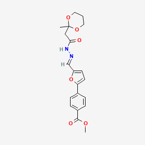 methyl 4-[5-[(E)-[[2-(2-methyl-1,3-dioxan-2-yl)acetyl]hydrazinylidene]methyl]furan-2-yl]benzoate