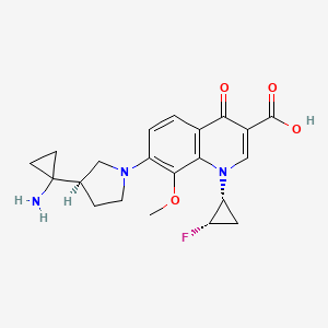 3-Quinolinecarboxylic acid, 7-((3R)-3-(1-aminocyclopropyl)-1-pyrrolidinyl)-1-((1R,2S)-2-fluorocyclopropyl)-1,4-dihydro-8-methoxy-4-oxo-