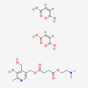 molecular formula C24H32N2O14 B1241568 Pirisudanol dimaleate CAS No. 53659-00-0